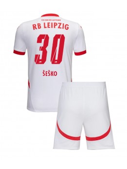 Billige RB Leipzig Benjamin Sesko #30 Hjemmedraktsett Barn 2024-25 Kortermet (+ Korte bukser)